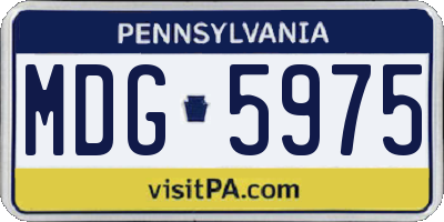 PA license plate MDG5975