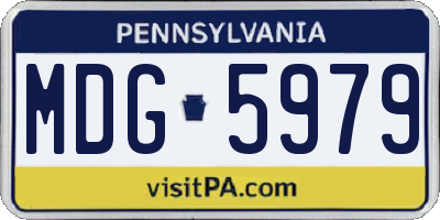 PA license plate MDG5979