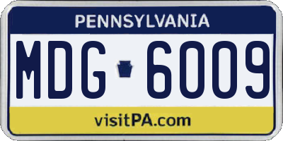 PA license plate MDG6009