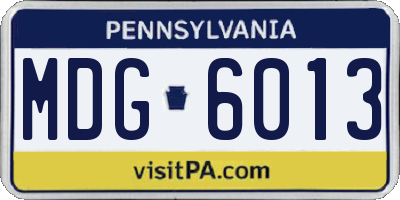 PA license plate MDG6013