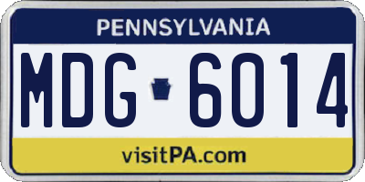 PA license plate MDG6014