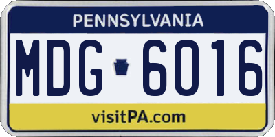 PA license plate MDG6016