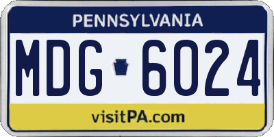 PA license plate MDG6024