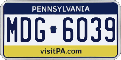 PA license plate MDG6039