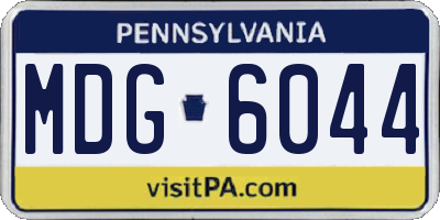 PA license plate MDG6044
