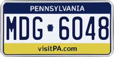 PA license plate MDG6048