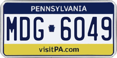 PA license plate MDG6049