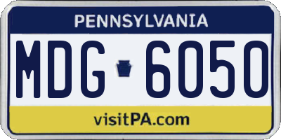 PA license plate MDG6050