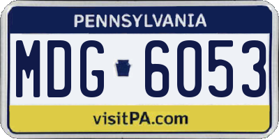PA license plate MDG6053