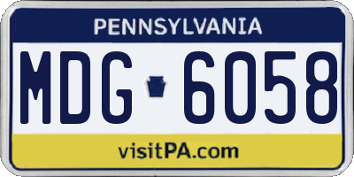 PA license plate MDG6058