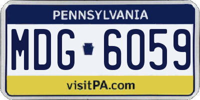 PA license plate MDG6059