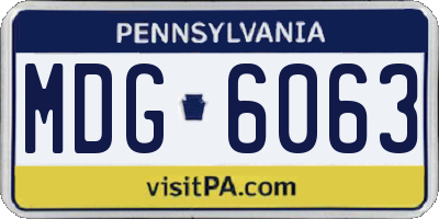 PA license plate MDG6063