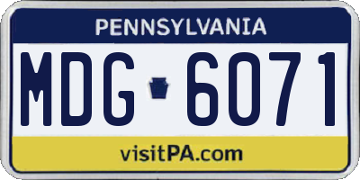 PA license plate MDG6071