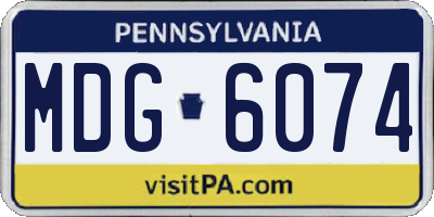 PA license plate MDG6074