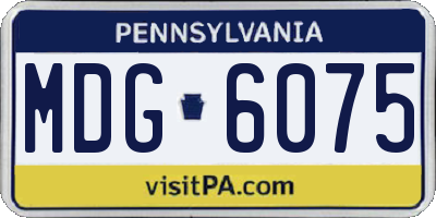 PA license plate MDG6075