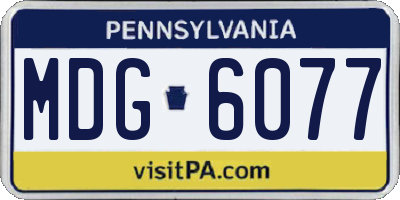 PA license plate MDG6077