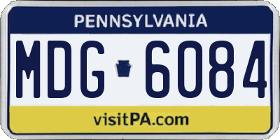 PA license plate MDG6084