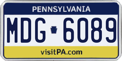 PA license plate MDG6089