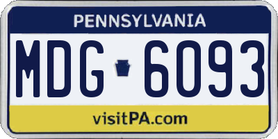 PA license plate MDG6093