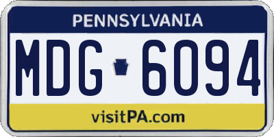 PA license plate MDG6094