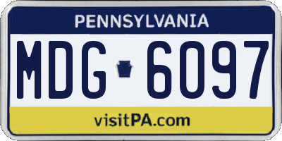 PA license plate MDG6097