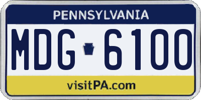 PA license plate MDG6100