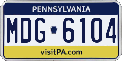 PA license plate MDG6104