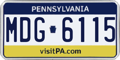 PA license plate MDG6115