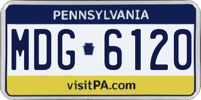 PA license plate MDG6120