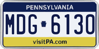 PA license plate MDG6130