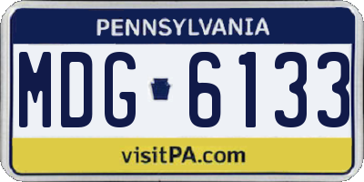 PA license plate MDG6133