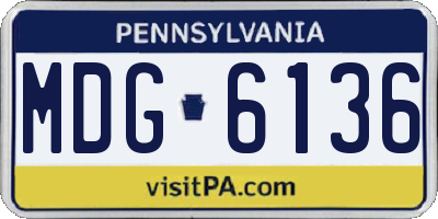 PA license plate MDG6136