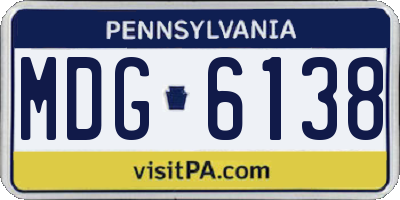 PA license plate MDG6138