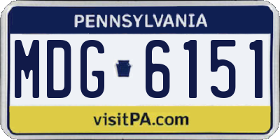 PA license plate MDG6151