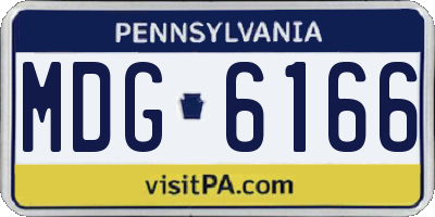PA license plate MDG6166