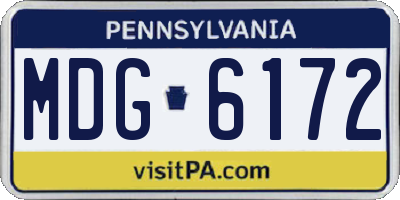 PA license plate MDG6172