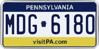 PA license plate MDG6180