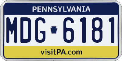 PA license plate MDG6181