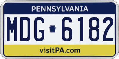 PA license plate MDG6182