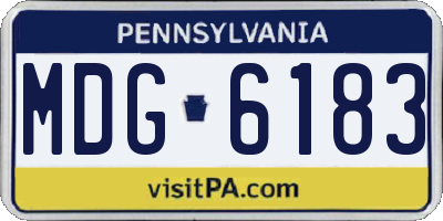 PA license plate MDG6183