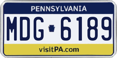 PA license plate MDG6189