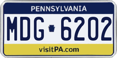 PA license plate MDG6202