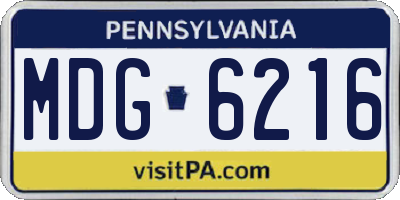 PA license plate MDG6216