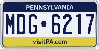 PA license plate MDG6217