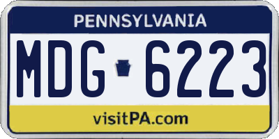 PA license plate MDG6223