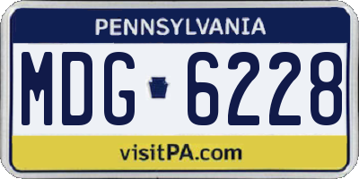 PA license plate MDG6228