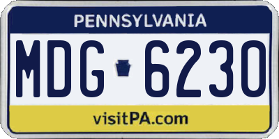 PA license plate MDG6230
