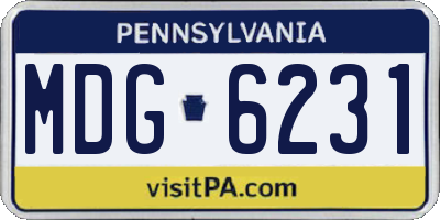 PA license plate MDG6231