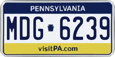 PA license plate MDG6239