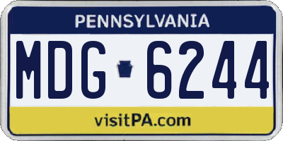 PA license plate MDG6244